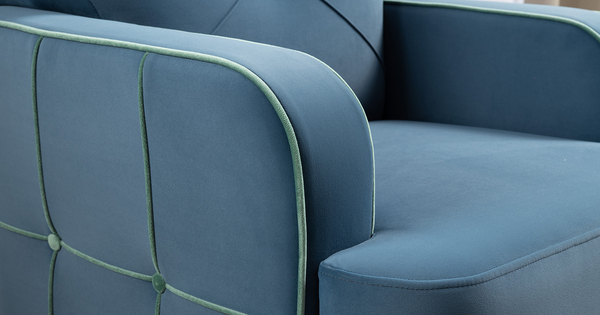 Кресло для отдыха Черри ТК 285 велюр Irida 07 синий, Эвита пистачио ментоловый