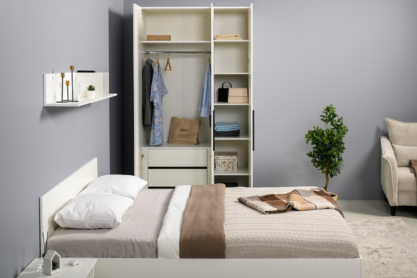 Спальня Эйр композиция 1 белый РЕ шагрень, спальное место 160 х 200