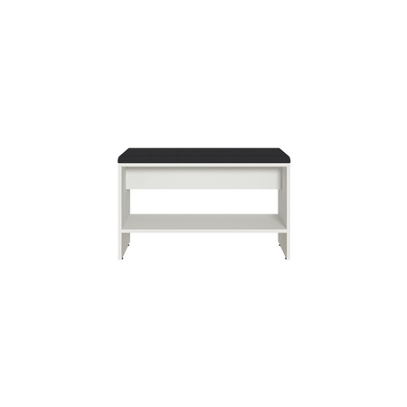 Тумба для обуви Эйр 16.130 белый PE шагрень, кожзам HOLST black