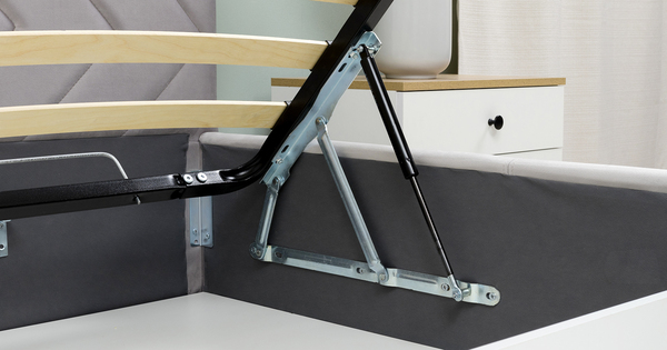 Кровать Милана 160 велюр светло-серый с ортопедическим основанием и подъемным механизмом