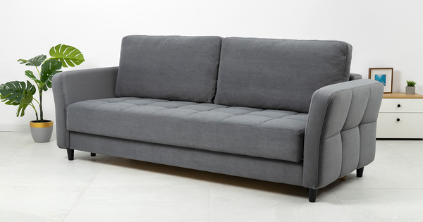 Диван-кровать прямой Невада ТД 571 велюр Vendetta 11 графитовый серый