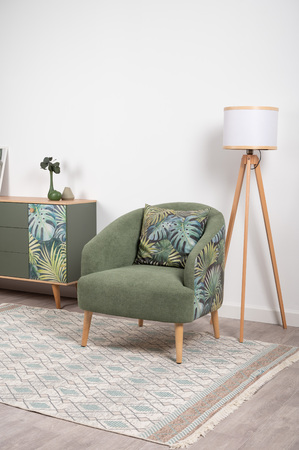 Кресло для отдыха Маттиас ТК 120 велюр монстера, moss 615, зеленый