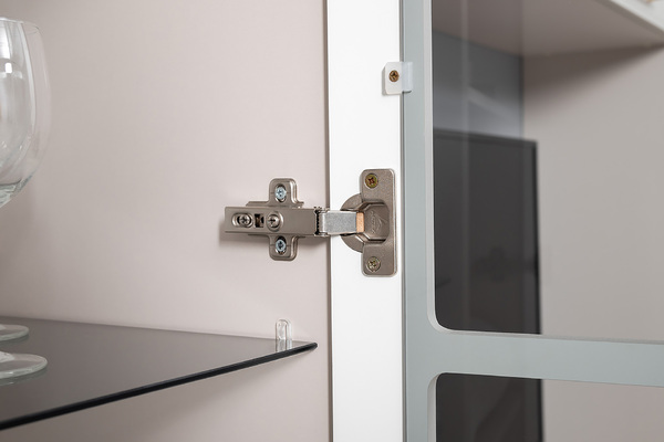 Гостиная Ричфорд композиция 1 без карнизов, кашемир 5981 BS, моно керамика D166-2 ПВХ, белый PE шагрень (собирается на любую сторону)