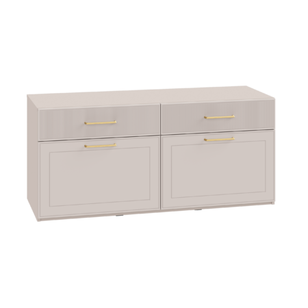 Гостиная Ричфорд композиция 2 без карнизов, кашемир 5981 BS, моно керамика D166-2 ПВХ, белый PE шагрень (собирается на любую сторону)