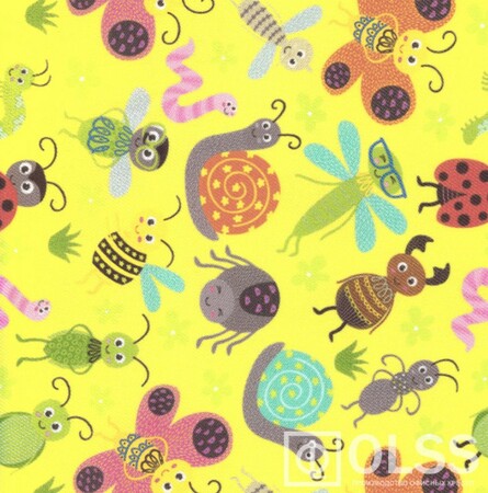 Кресло на колесах Ирис белый каркас, обивка сидушка - ткань саржа букашки, спинка красный,  подлокотники пластик, крестовина пластик, без качания