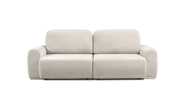 Диван-кровать прямой Тэдди 1505 композиция 1, букле Pique 010 светло-серый, модульная система