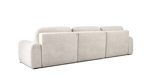 Диван-кровать угловой Тэдди 1505 композиция 3, букле Pique 010 светло-серый, модульная система, сборка на любую сторону