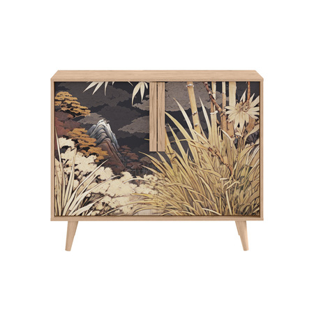 Комод Току 16.230.04 гикори рокфорд натуральный KO86 PW, белый PE шагрень, фотопечать